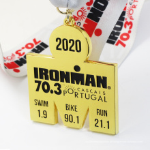 Günstige Custom Metal Sports Gold Plaques Ironman Triathlons Medaillen